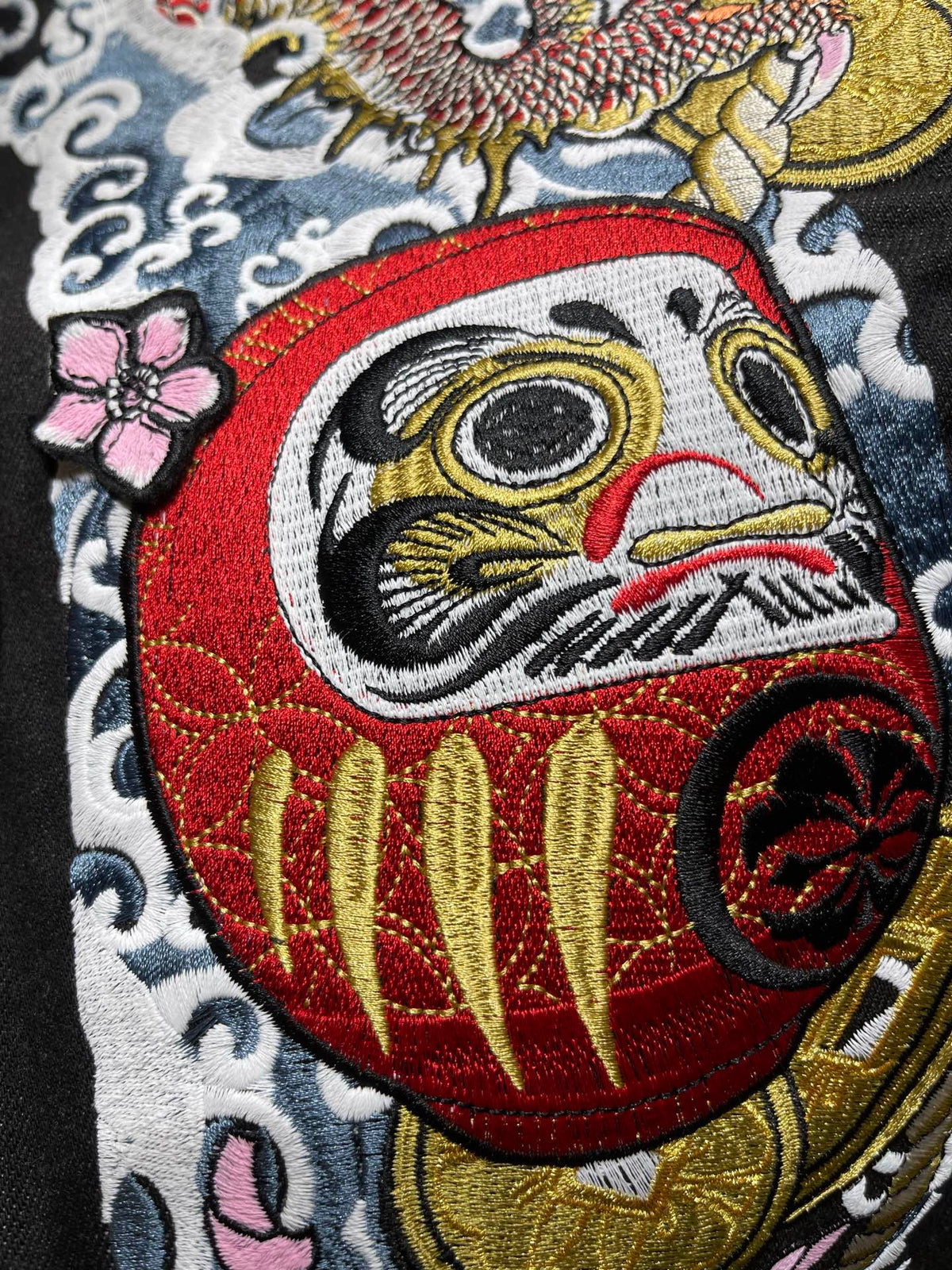 EVISU Kuro Dragon & Daruma Full-Back Embroidery Selvedge Jeans