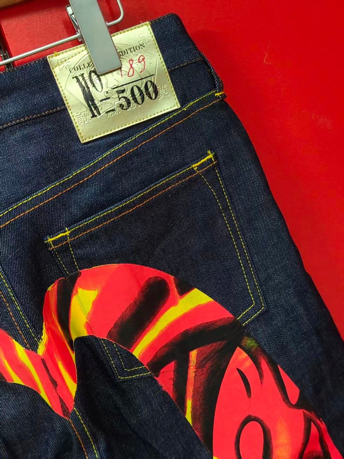 EVISU M-500 Collector's Edition Flame Oni & Kamon Selvedge Jeans
