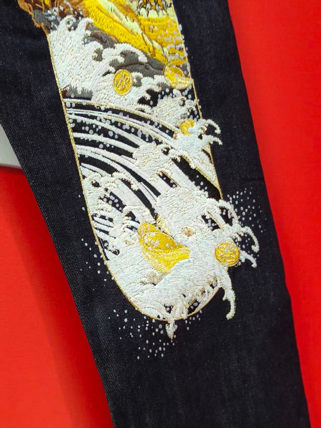 EVISU M-500 Collector's Edition Roaring Tiger & Hokusai Wave Selvedge Jeans