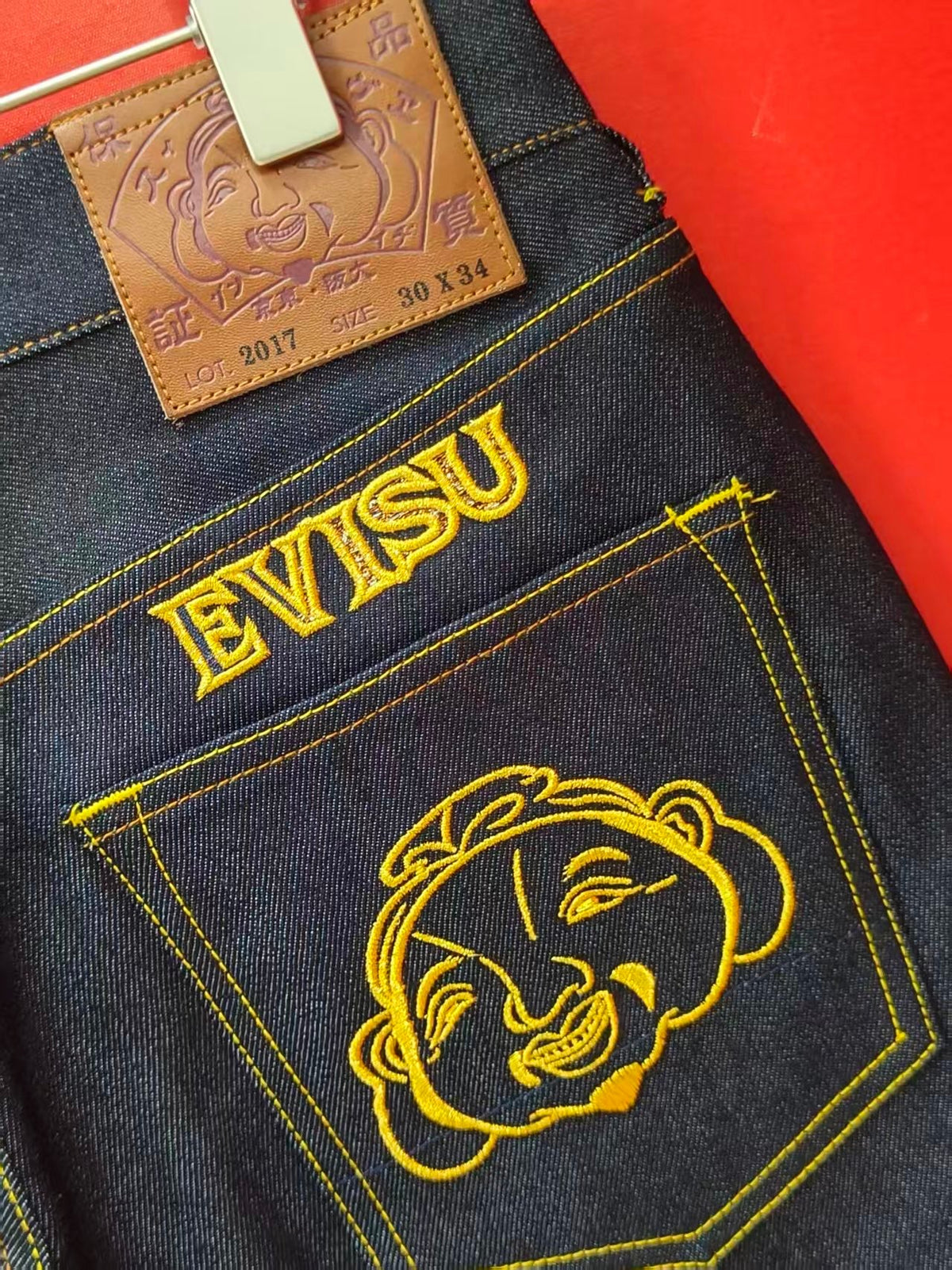 EVISU Lot 2017 Seagull & Hotei Logo Selvedge Jeans