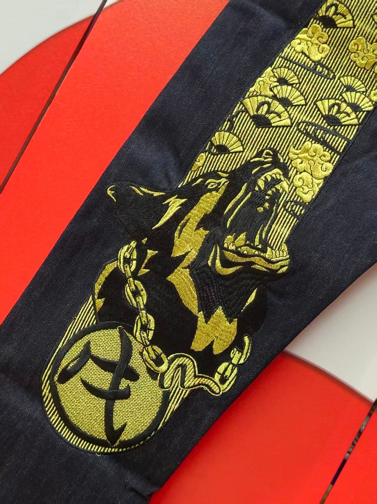 EVISU No.580 Dual Chained Komainu & Ryu Kamon Selvedge Jeans