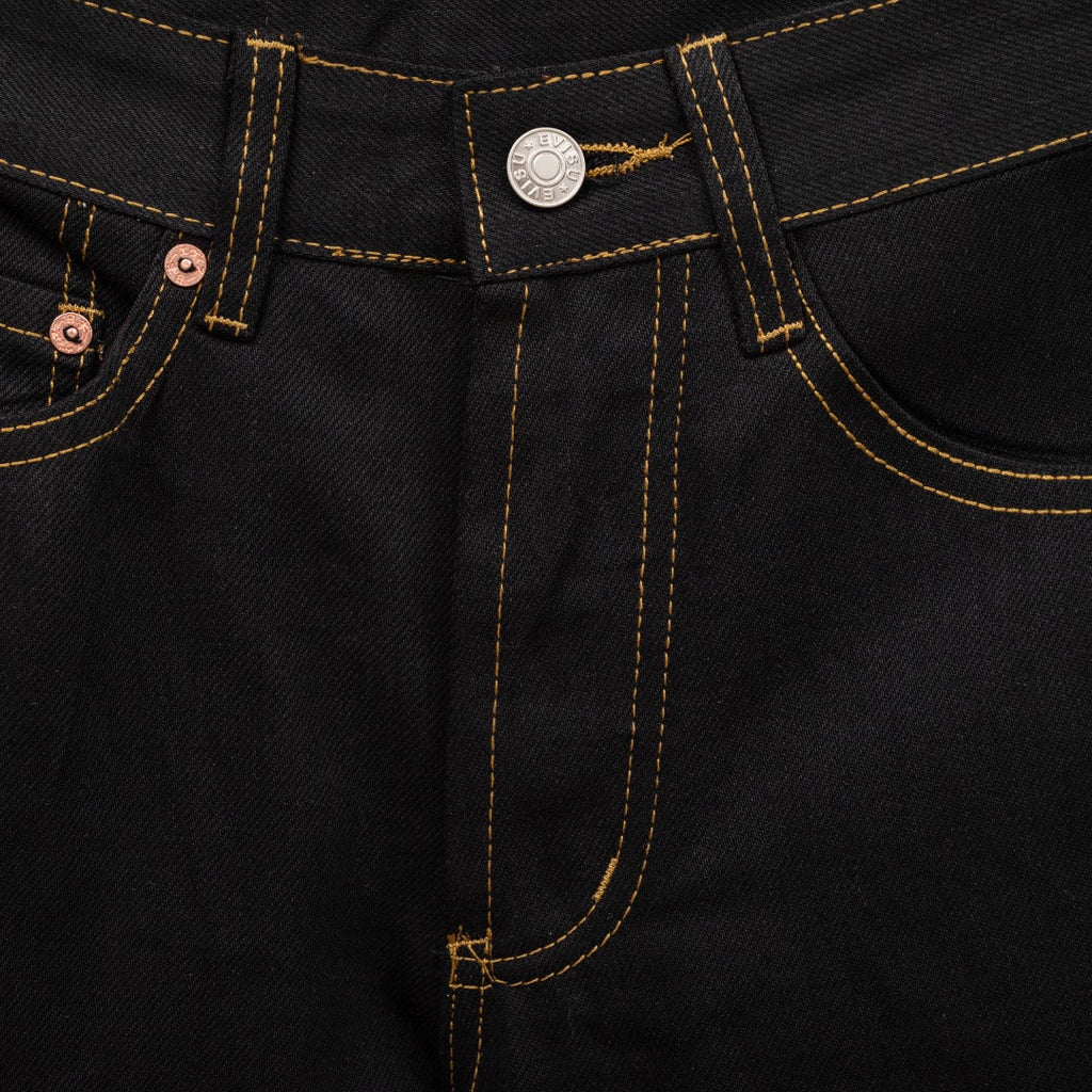 EVISU Black Daicock & Seagull Logo Gold Stitch Straight Jeans