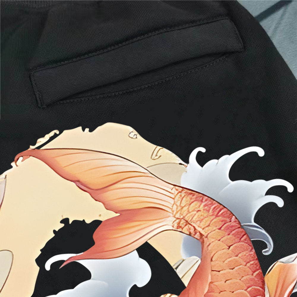 EVISU Koi Fish Oversized M-Logo Ukiyo-e Graphic Jogger Sweatpants