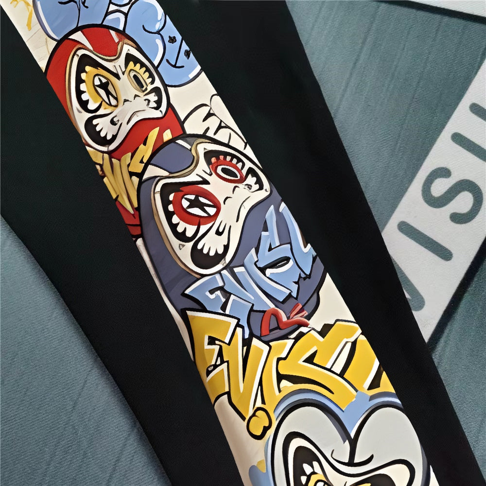 EVISU Graffiti Daruma Wrestler M-Logo Graphic Jogger Sweatpants