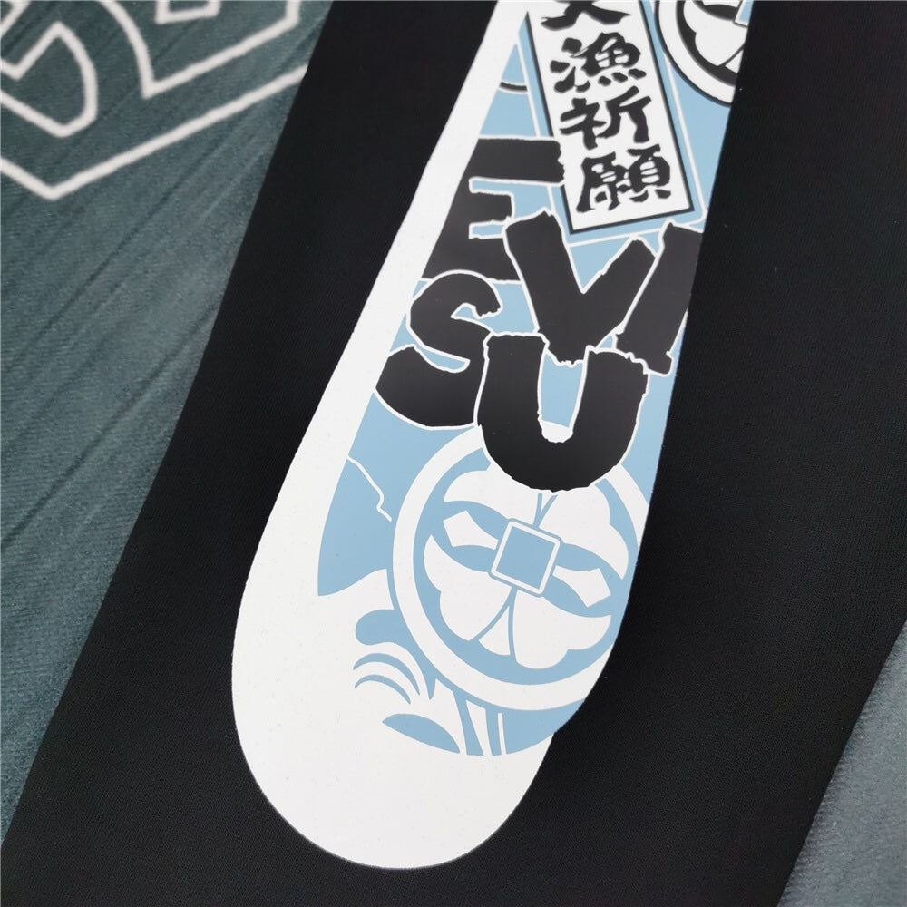 EVISU Daruma Tairyo Kigan Ice Blue M-Logo Graphic Jogger Sweatpants