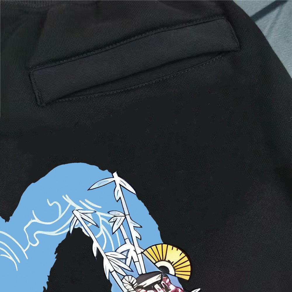 EVISU Daruma Noh Mask Bamboo M-Logo Graphic Jogger Sweatpants
