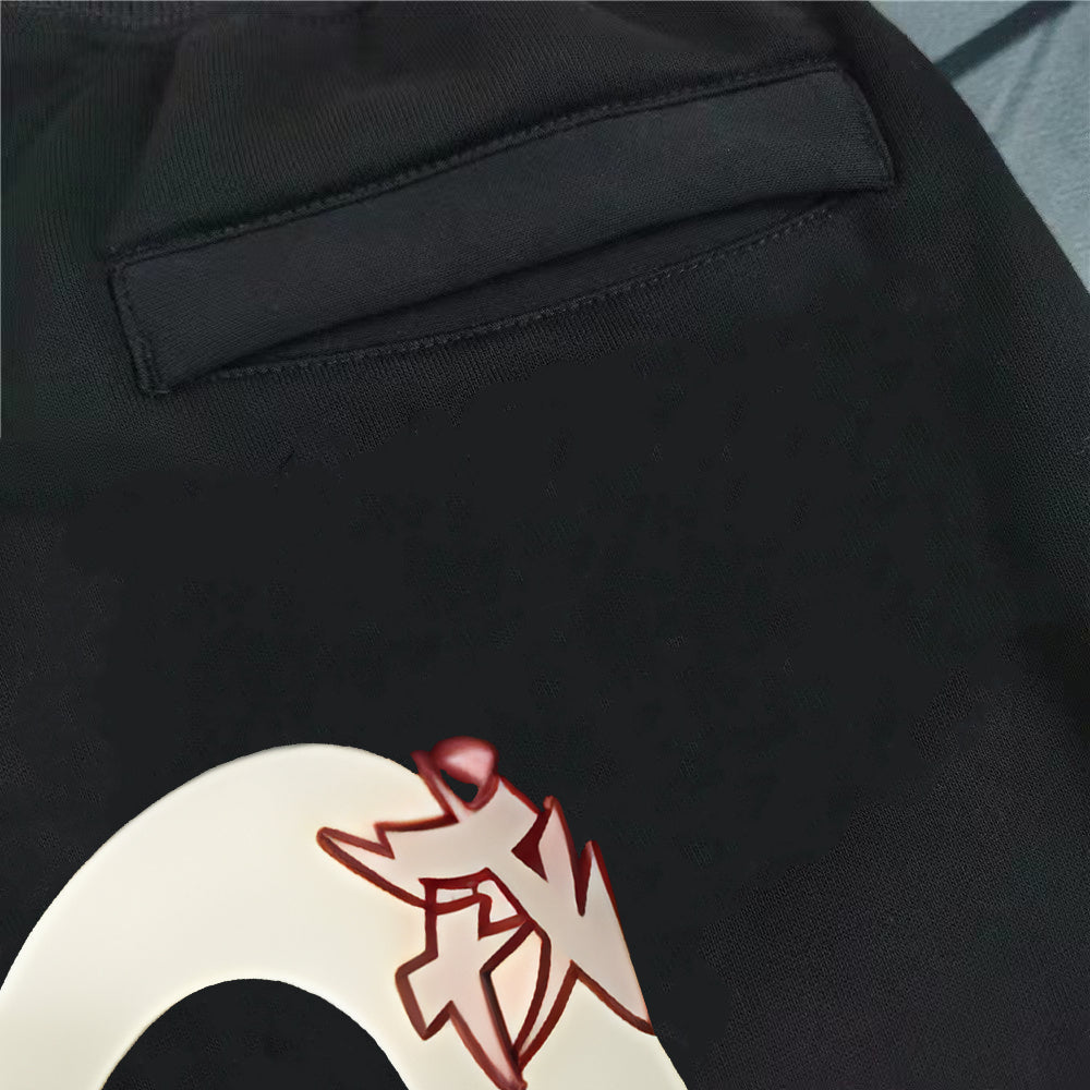 EVISU Cream M-Seagull Dual Daruma & Kitsune Graffiti Jogger Sweatpants