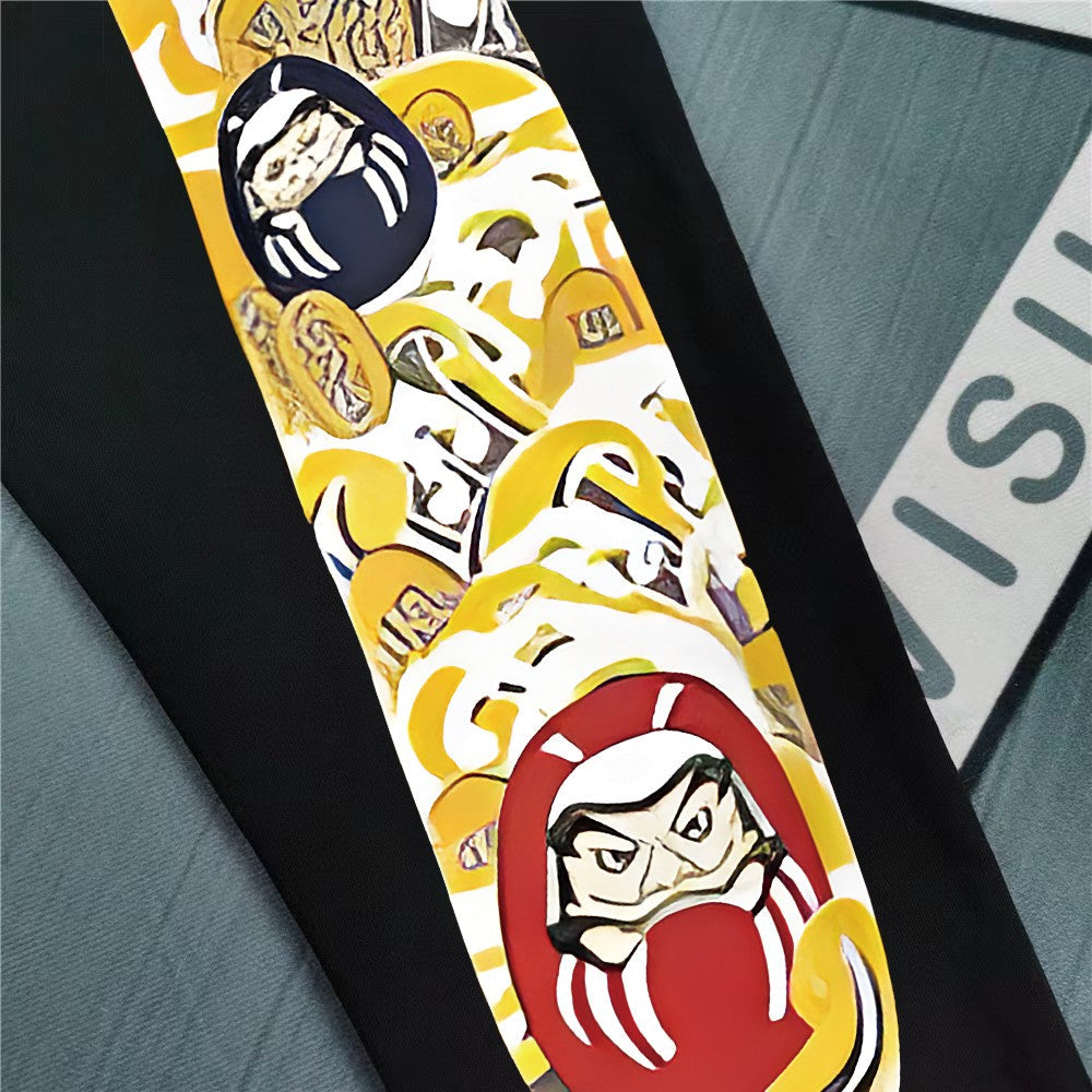 EVISU Daruma & Gold Coin Allover M-Seagull Jogger Sweatpants - Blue Bubble Graffiti Logo