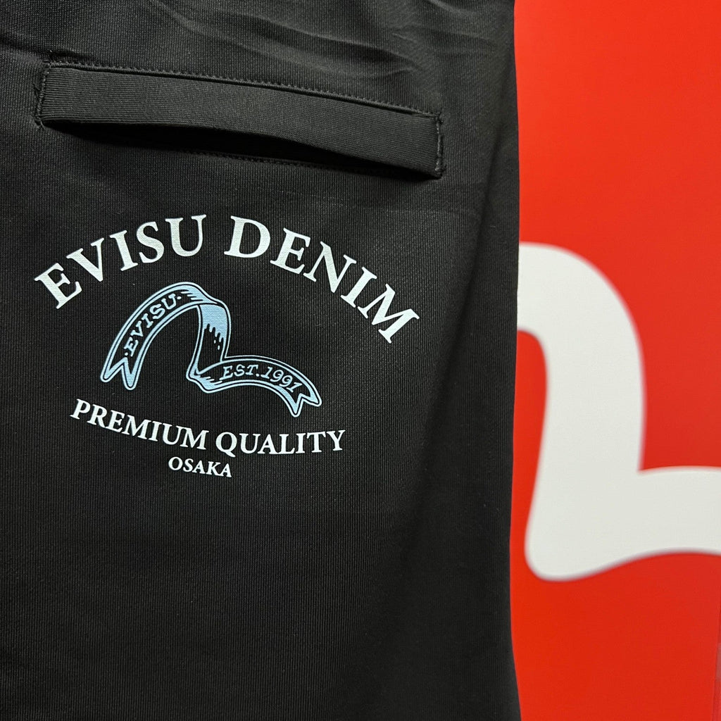 EVISU Denim EST.1991 Osaka Varsity Badge Jogger Sweatpants - Ice Blue M-Seagull Crest
