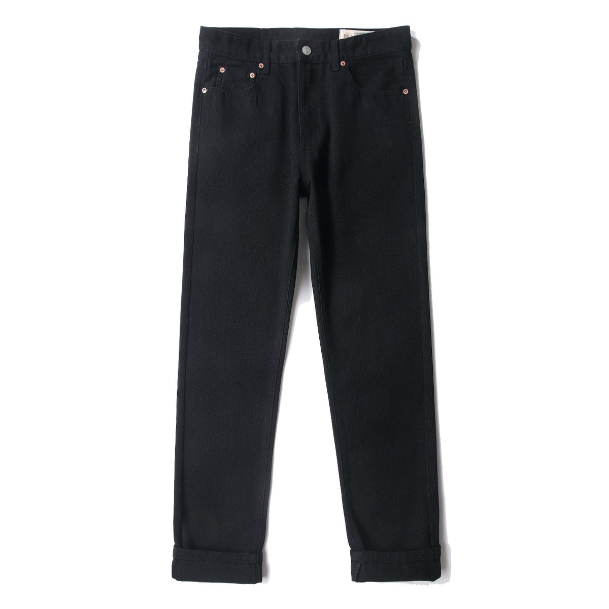 EVISU KURO Black Straight Leg Jeans Dual Seagull Embroidery Pockets Classic OG