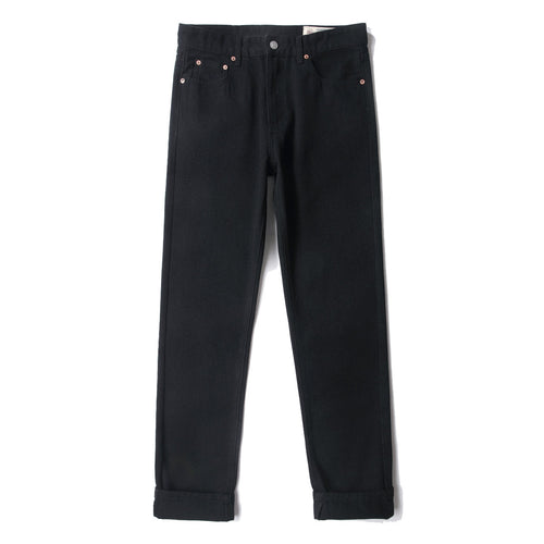 EVISU KURO Black Straight Leg Jeans Dual Seagull Embroidery Pockets Classic OG