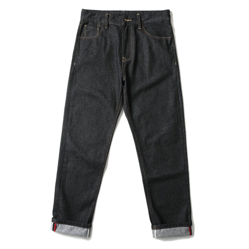 EVISU KURO Daicock Ukiyo-e Wave Whale Print Seagull Panel Jeans Raw Selvedge Dark Indigo