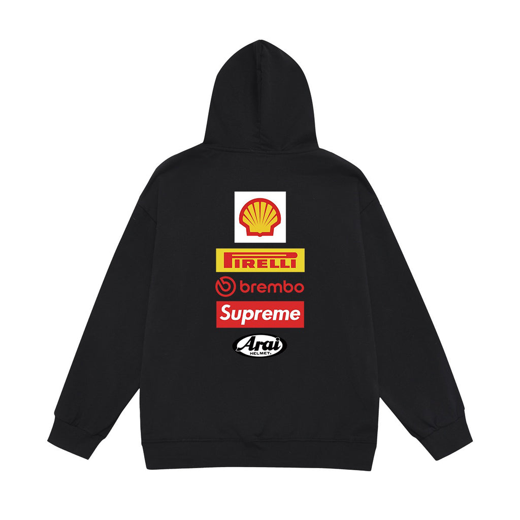 Supreme Racing Logo Front & Back Print Hoodie