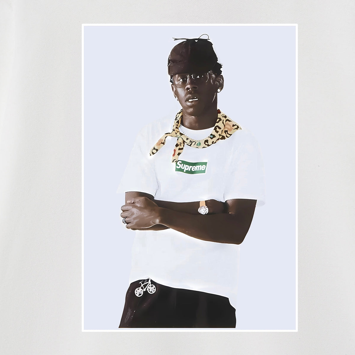 Supreme Framed Portrait Photo Print Hoodie
