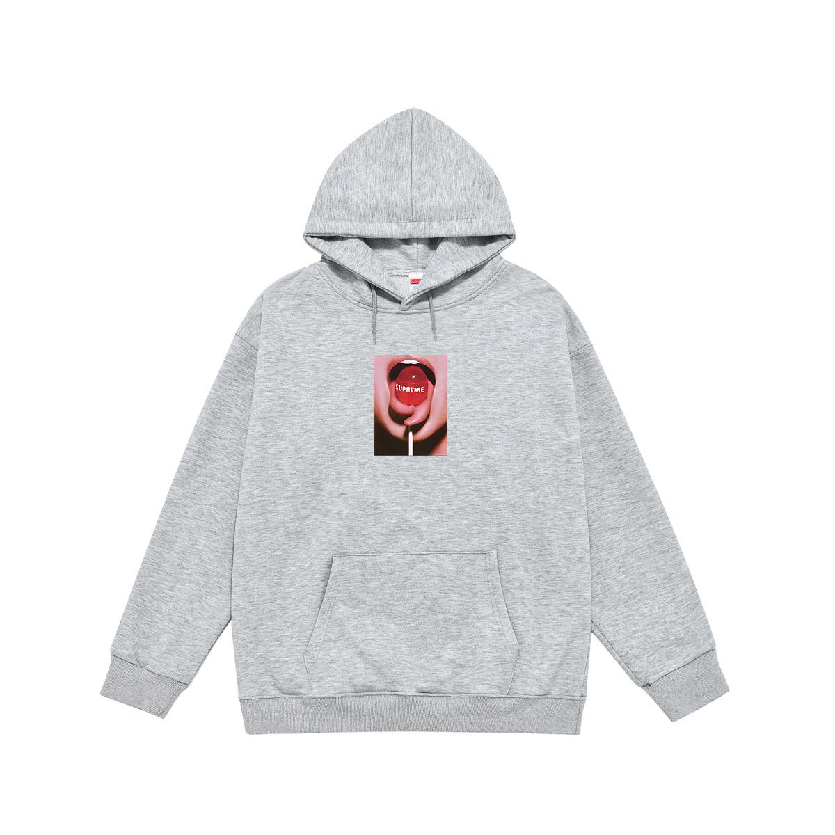 Supreme Red Lollipop & Lips Photo Print Hoodie