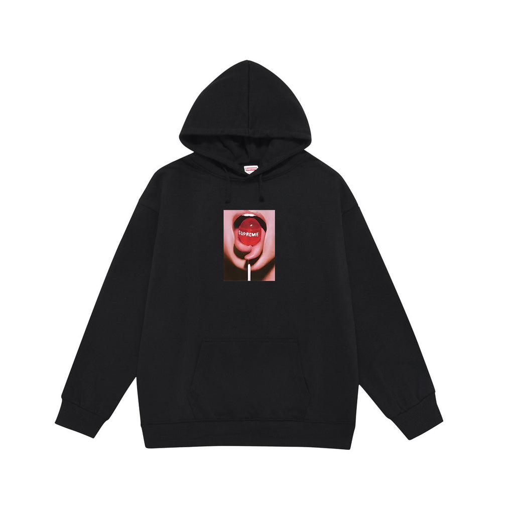 Supreme Red Lollipop & Lips Photo Print Hoodie