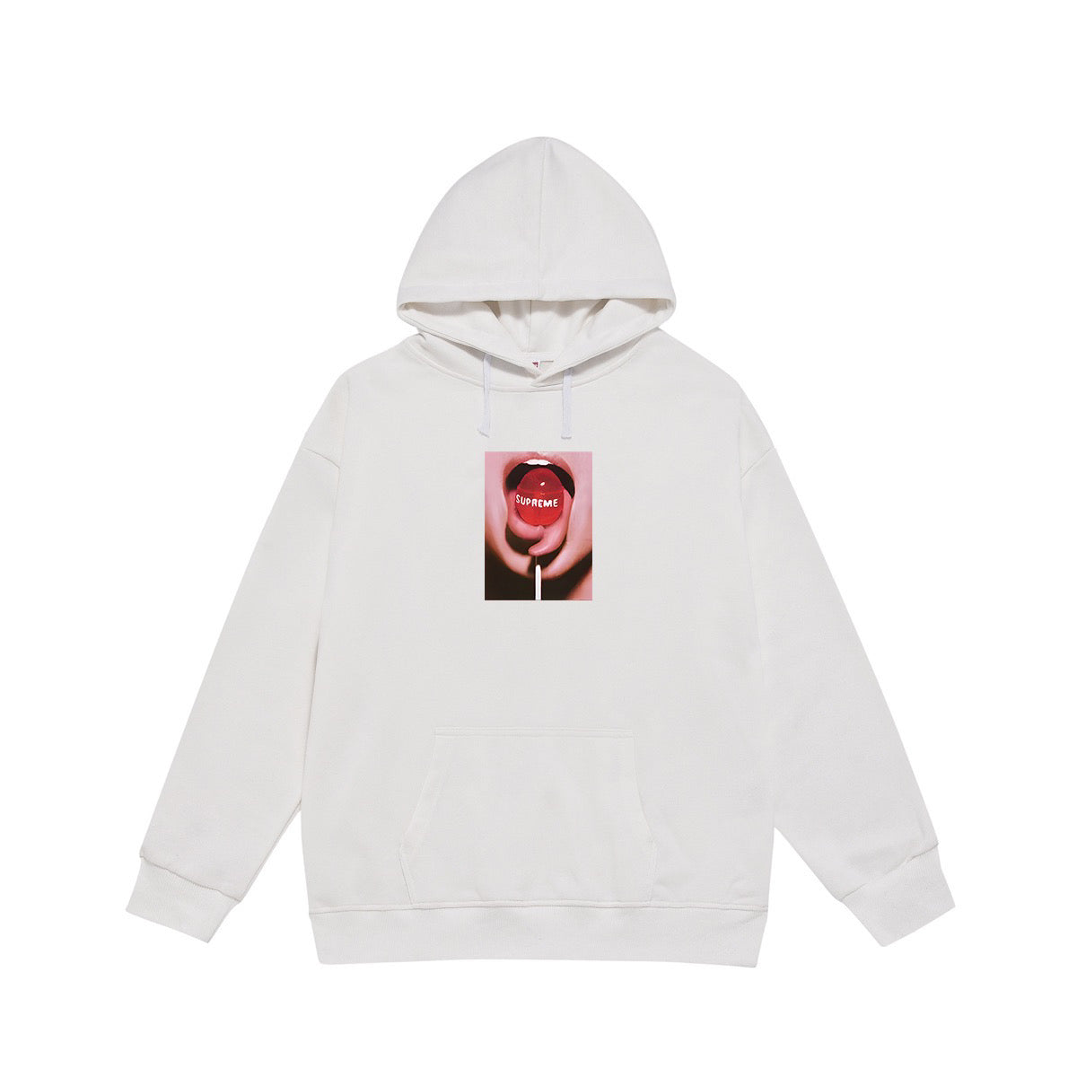 Supreme Red Lollipop & Lips Photo Print Hoodie