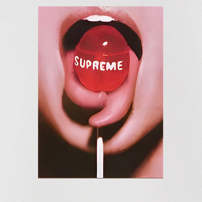 Supreme Red Lollipop & Lips Photo Print Hoodie