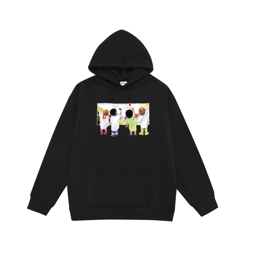 Supreme Kids Painting Illustration Print Hoodie