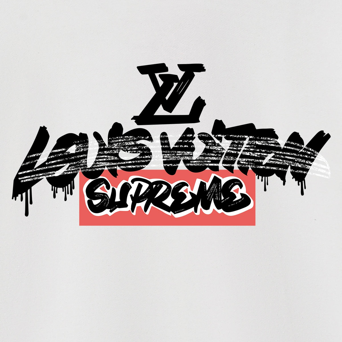Supreme Layered Graffiti & Drip Logo Print Hoodie