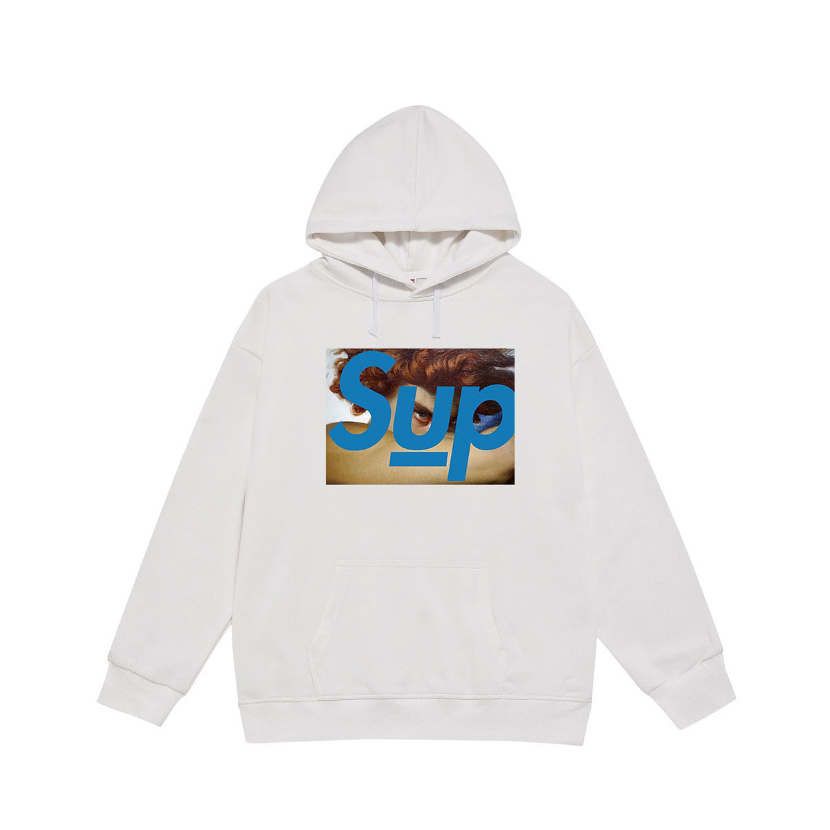 Supreme Blue Sup Lettering Portrait Print Hoodie