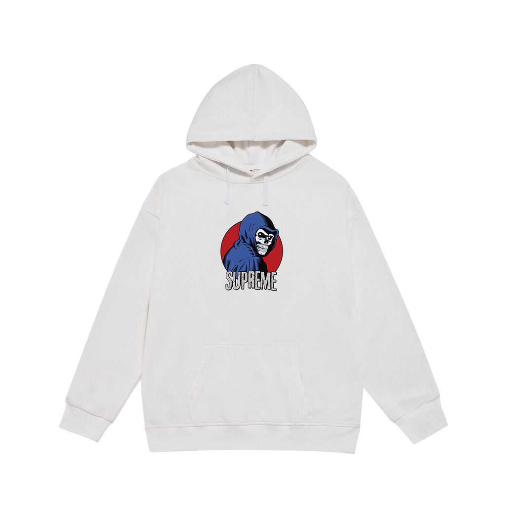 Supreme Blue Hooded Skull Print Hoodie