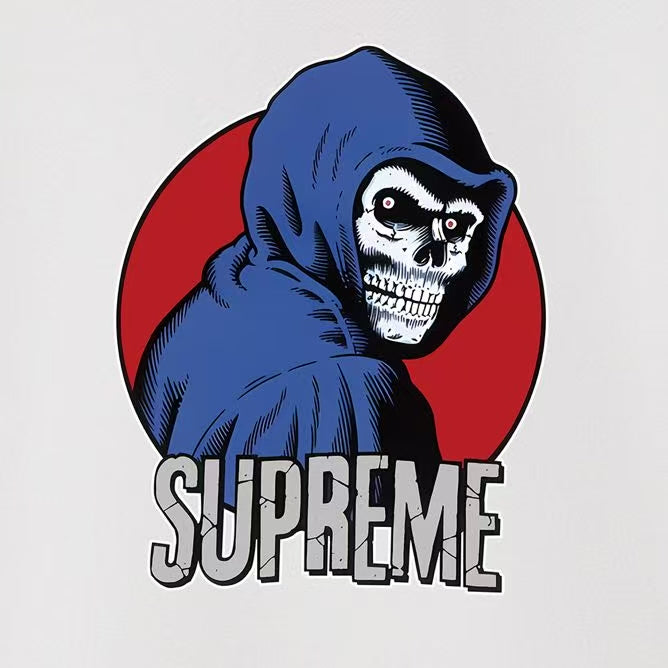 Supreme Blue Hooded Skull Print Hoodie