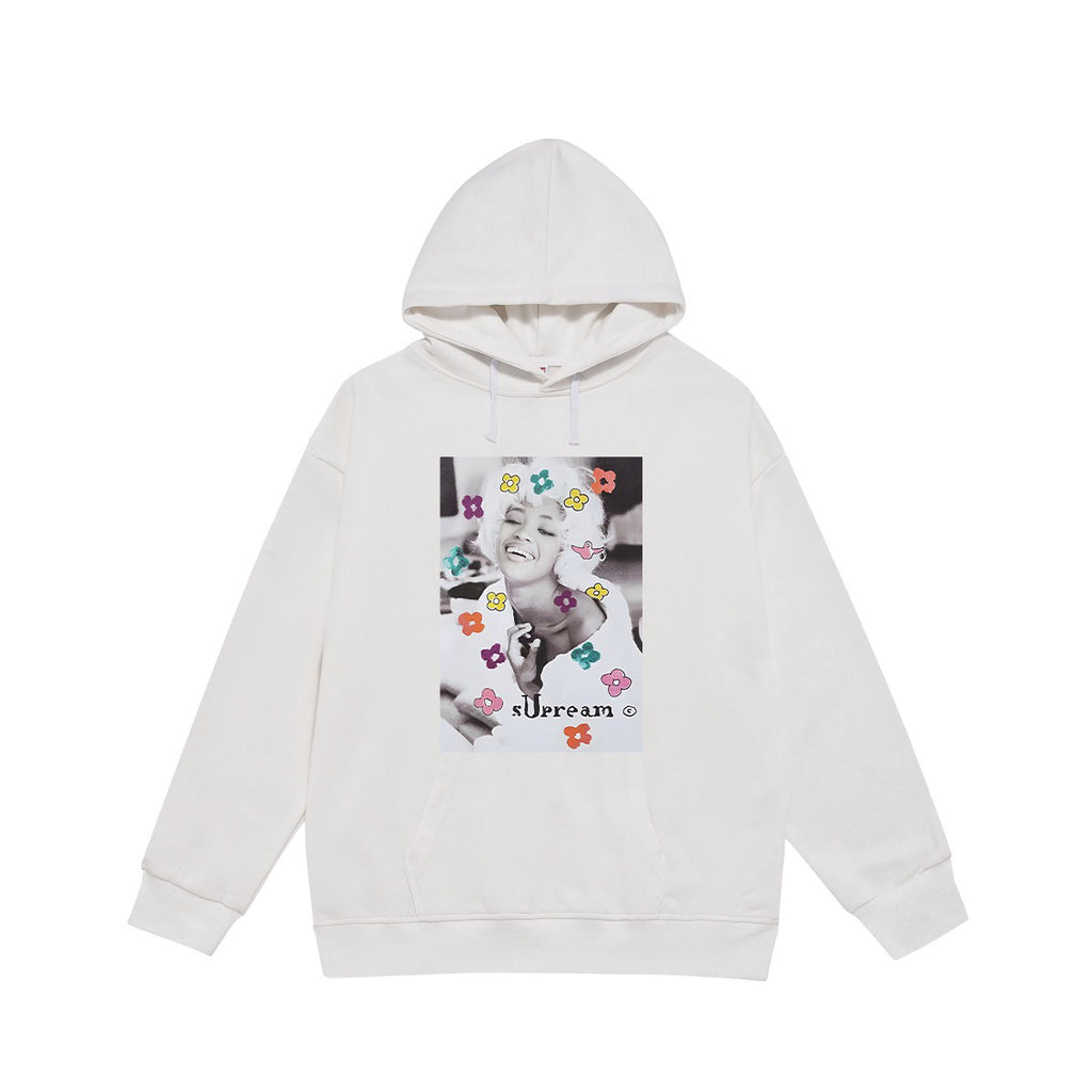 Supreme Floral Portrait Collage Print Hoodie