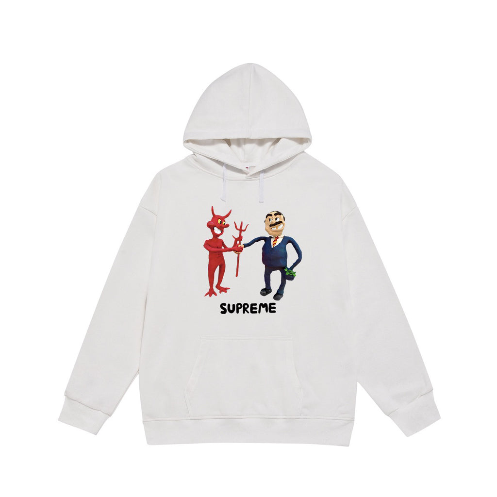 Supreme Devil Handshake Cartoon Print Hoodie