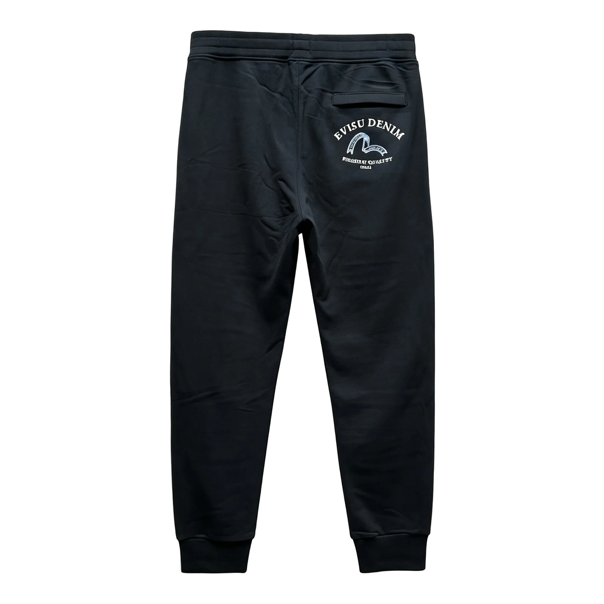 EVISU Denim EST.1991 Osaka Varsity Badge Jogger Sweatpants - Ice Blue M-Seagull Crest