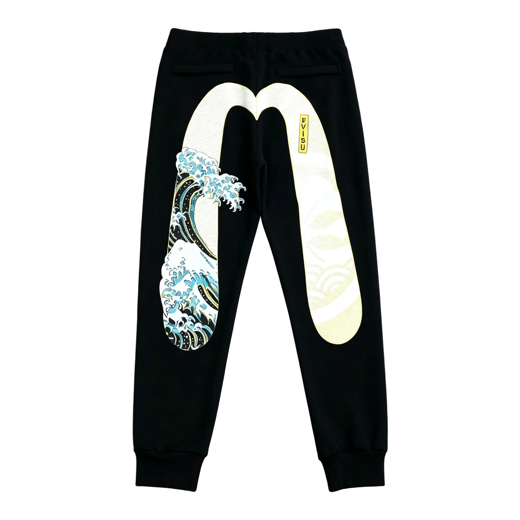 EVISU Great Wave Hokusai M-Logo Graphic Jogger Sweatpants