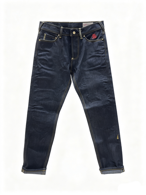 EVISU Kuro Dragon & Daruma Full-Back Embroidery Selvedge Jeans