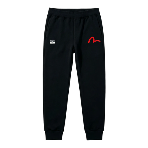 EVISU Heritage & Co Jogger Sweatpants - Red Seagull Front & Daruma Badge Back