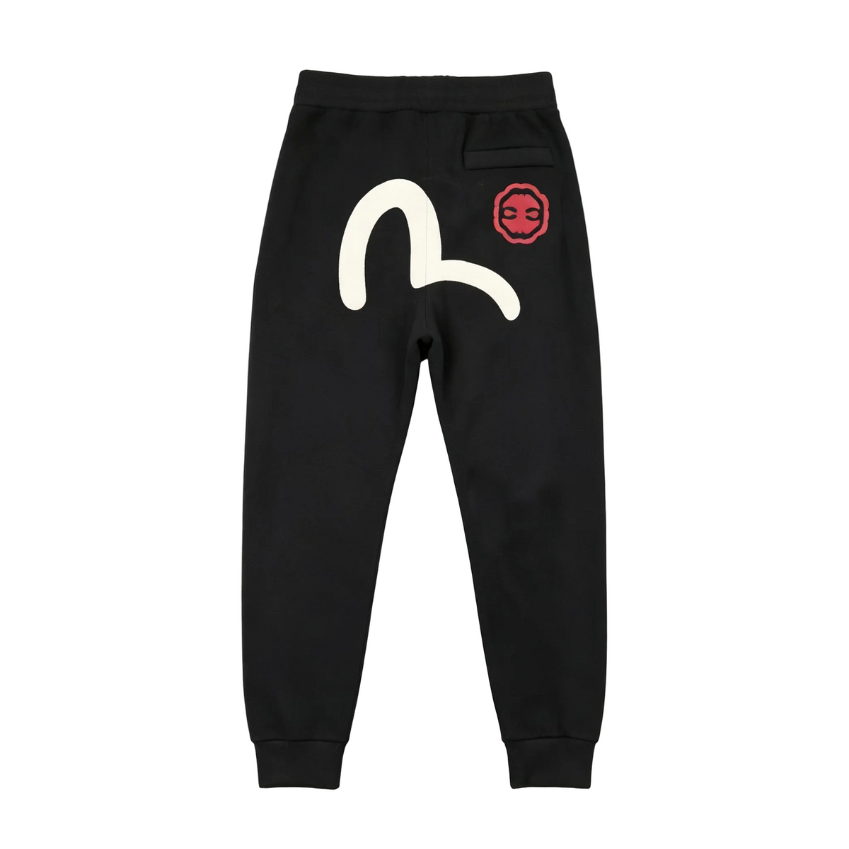 EVISU Cream M-Seagull & Ebisu Seal Graphic Jogger Sweatpants