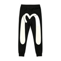 EVISU Oversized Solid M-Seagull Cream Print Jogger Sweatpants