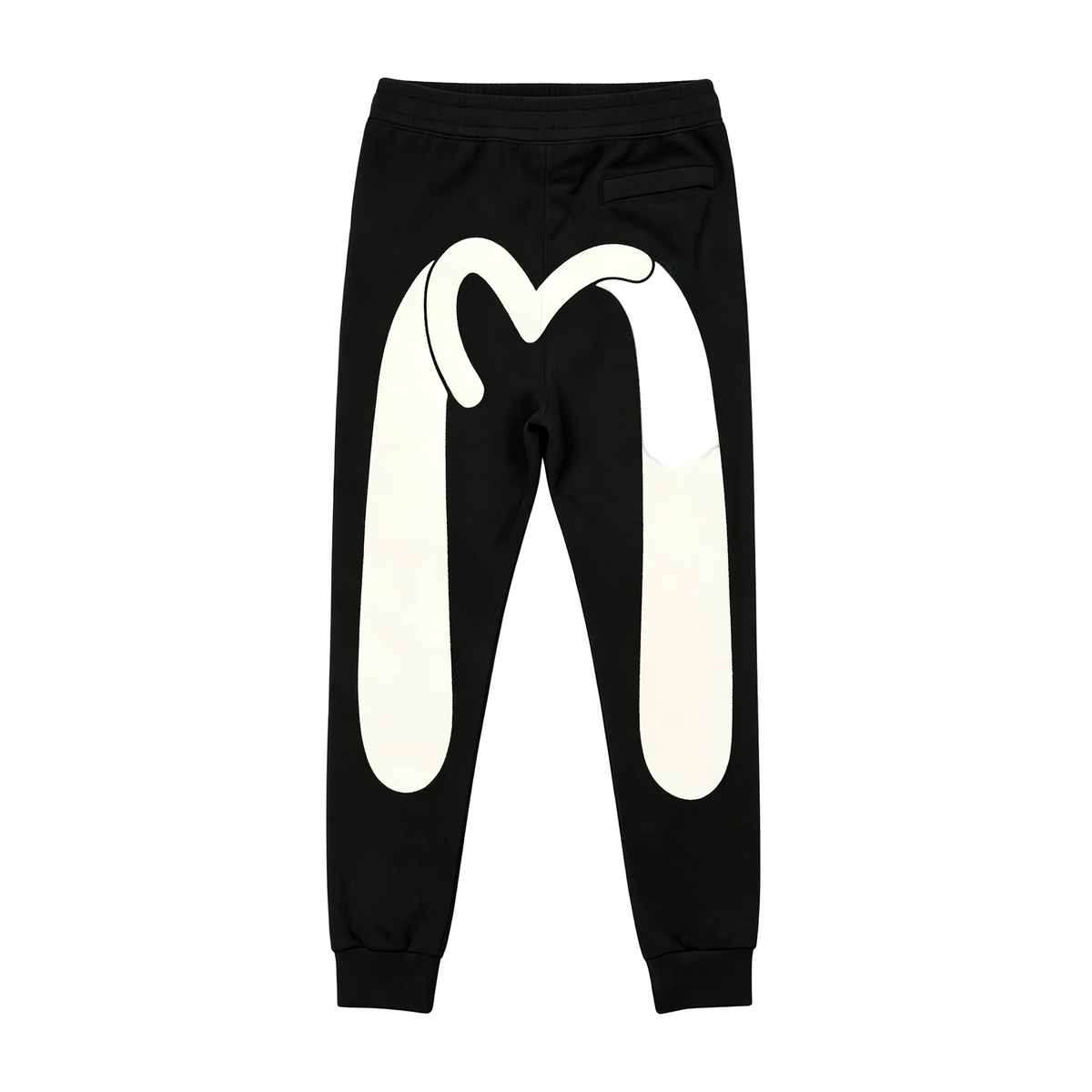 EVISU Oversized Solid M-Seagull Cream Print Jogger Sweatpants
