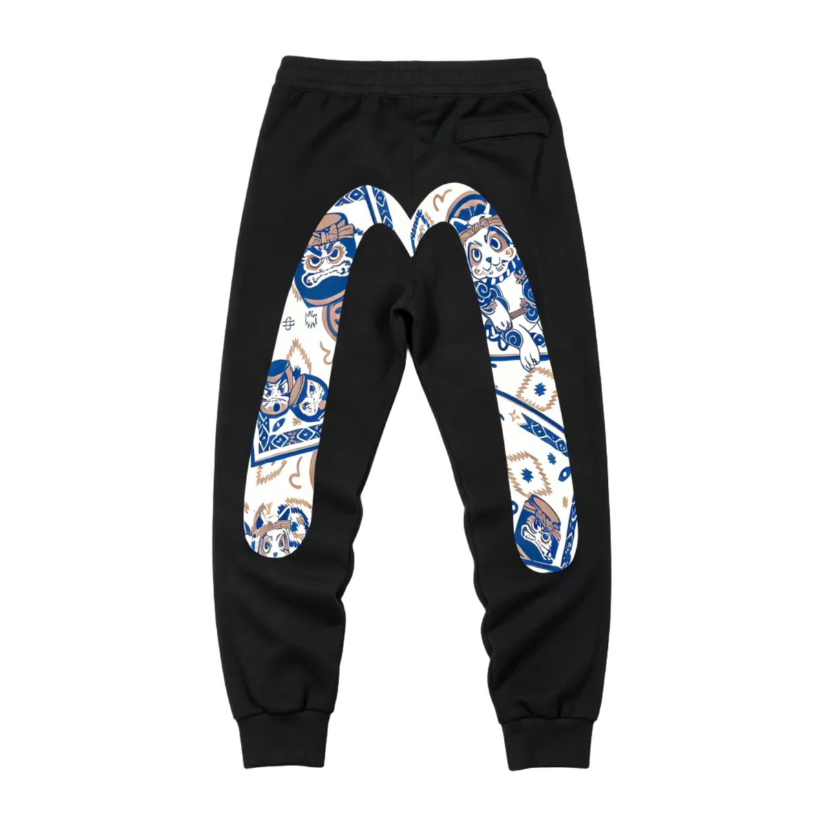 EVISU Daruma & Maneki-neko Oversized M-Logo Graphic Jogger Sweatpants