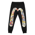 EVISU Graffiti Daruma Wrestler M-Logo Graphic Jogger Sweatpants