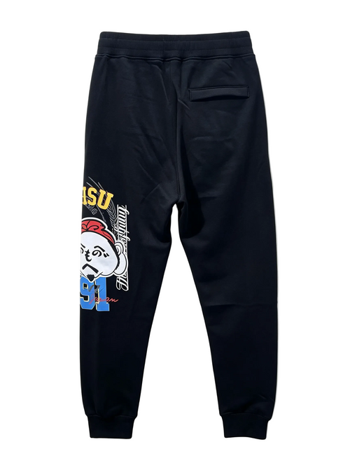 EVISU Fukusuke Osaka Multi-Layer Graphic Jogger Sweatpants - Varsity & Chain-Link Print
