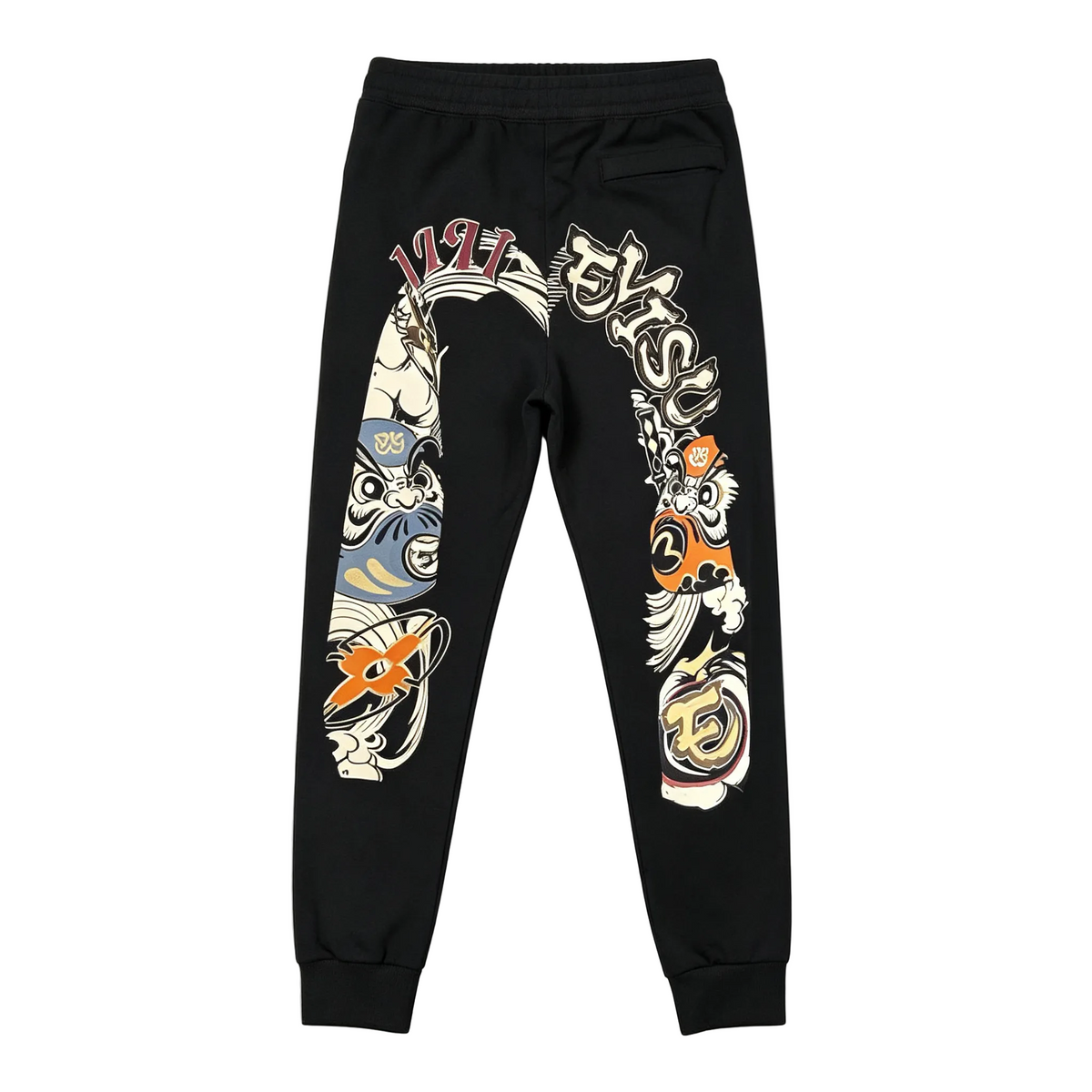 EVISU 1211 Gothic Daruma & Shishi Guardian M-Seagull Jogger Sweatpants