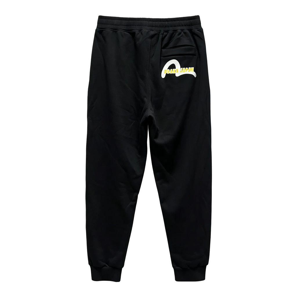EVISU Neo New Daruma Jogger Sweatpants - Osaka Japan Back & Cyberpunk Daruma Front