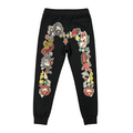 EVISU Denim Kitsune Daruma Sticker Collage M-Logo Graphic Jogger Sweatpants
