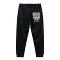 EVISU Kamon Floral Pocket Jogger Sweatpants - Orange-Red M-Seagull & Japanese Family Crest Badge