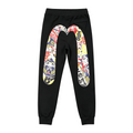 EVISU Lucky Charm Matsuri Allover M-Seagull Jogger Sweatpants - Maneki-neko, Daruma & Koi