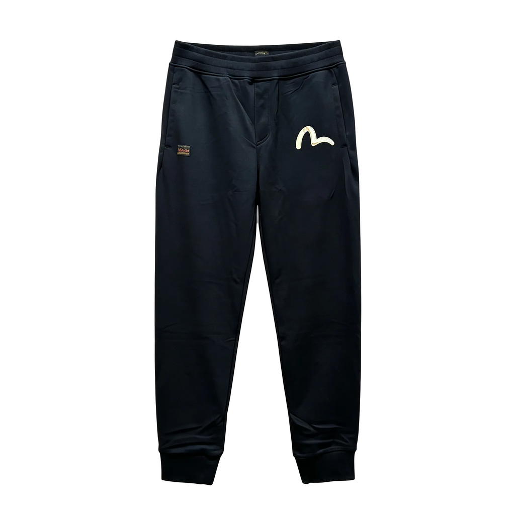 EVISU Craft & Pride Jogger Sweatpants - Gold Flame Logo Back & M-Seagull Front