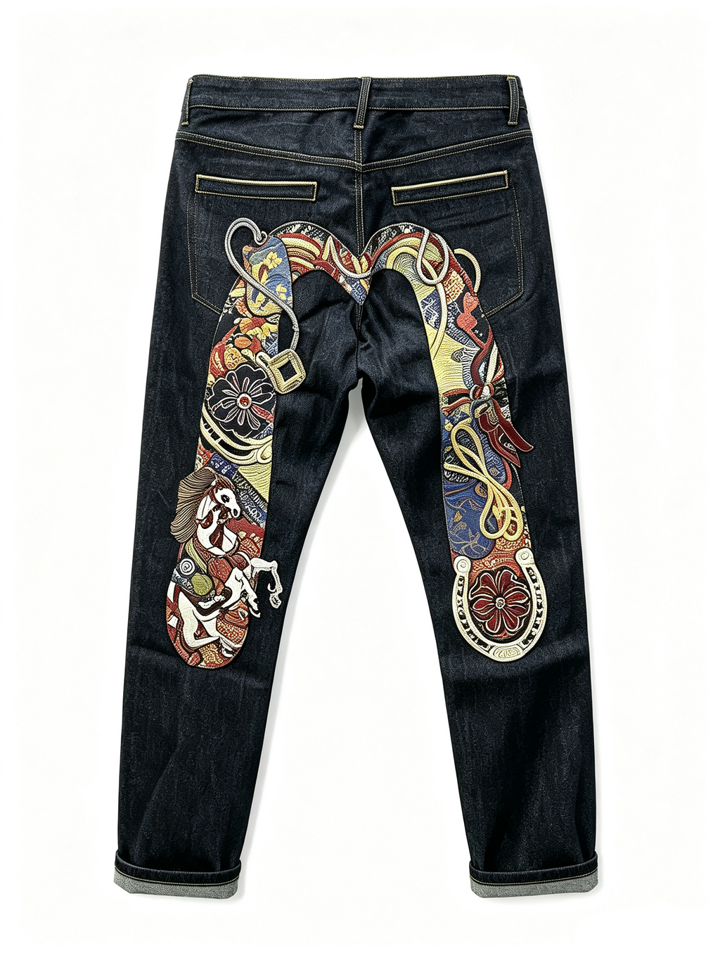 EVISU Kuro Wagara Embroidery Selvedge Jeans