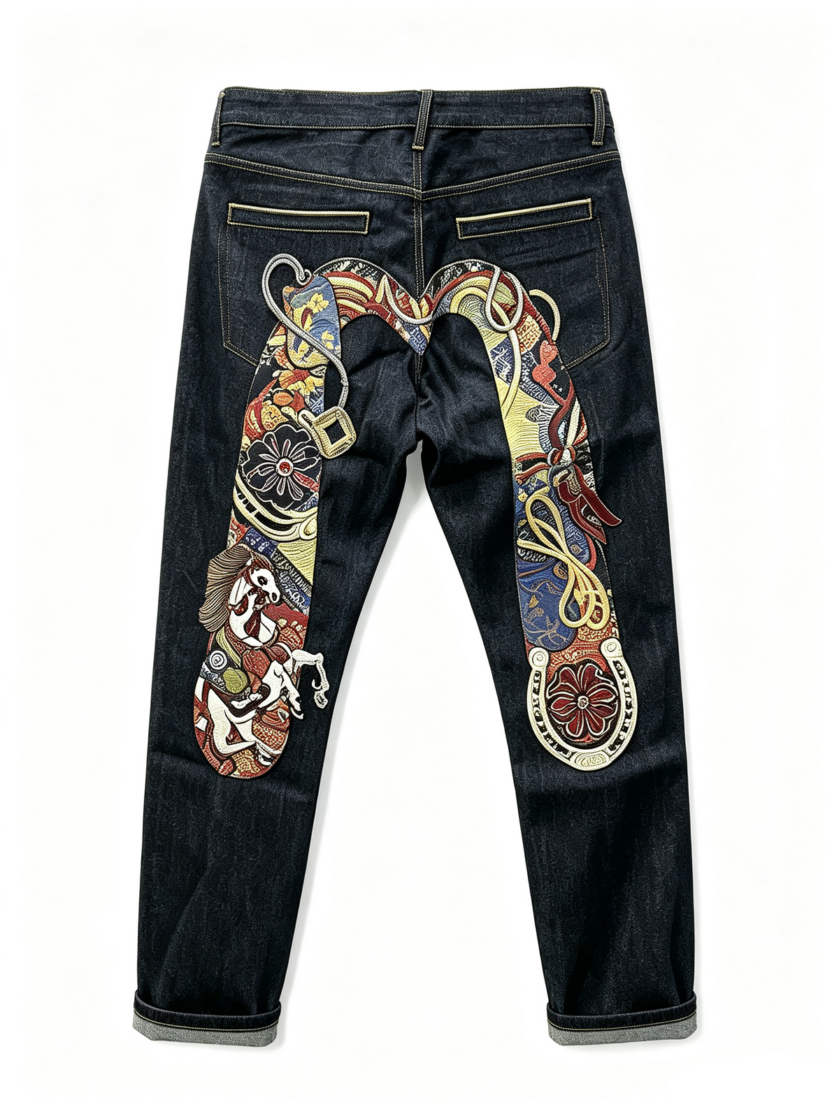 EVISU Kuro Wagara Embroidery Selvedge Jeans