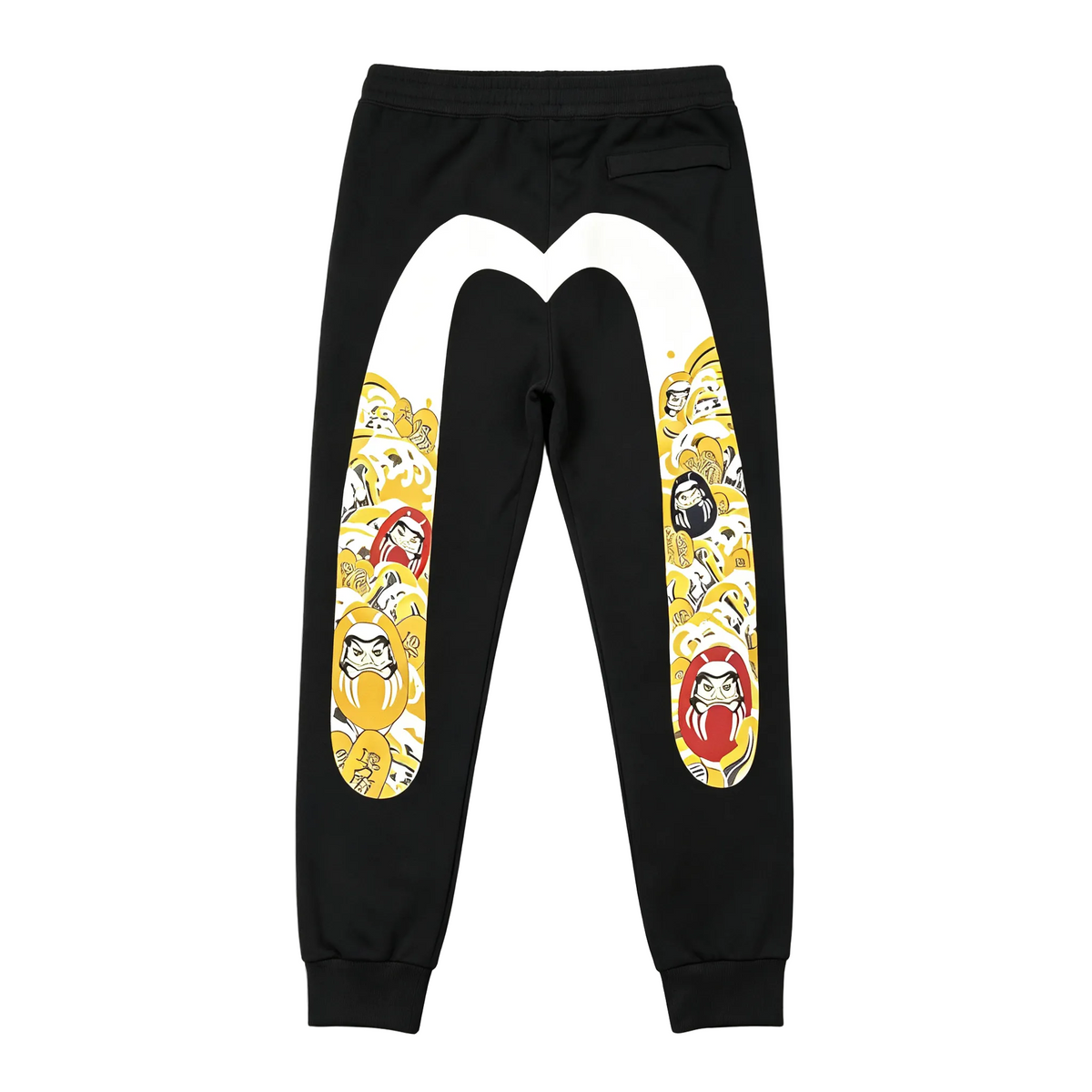 EVISU Daruma & Gold Coin Allover M-Seagull Jogger Sweatpants - Blue Bubble Graffiti Logo