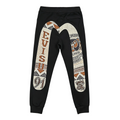 EVISU Pixel Patchwork Chenille M-Logo Gold Embroidery Jogger Sweatpants