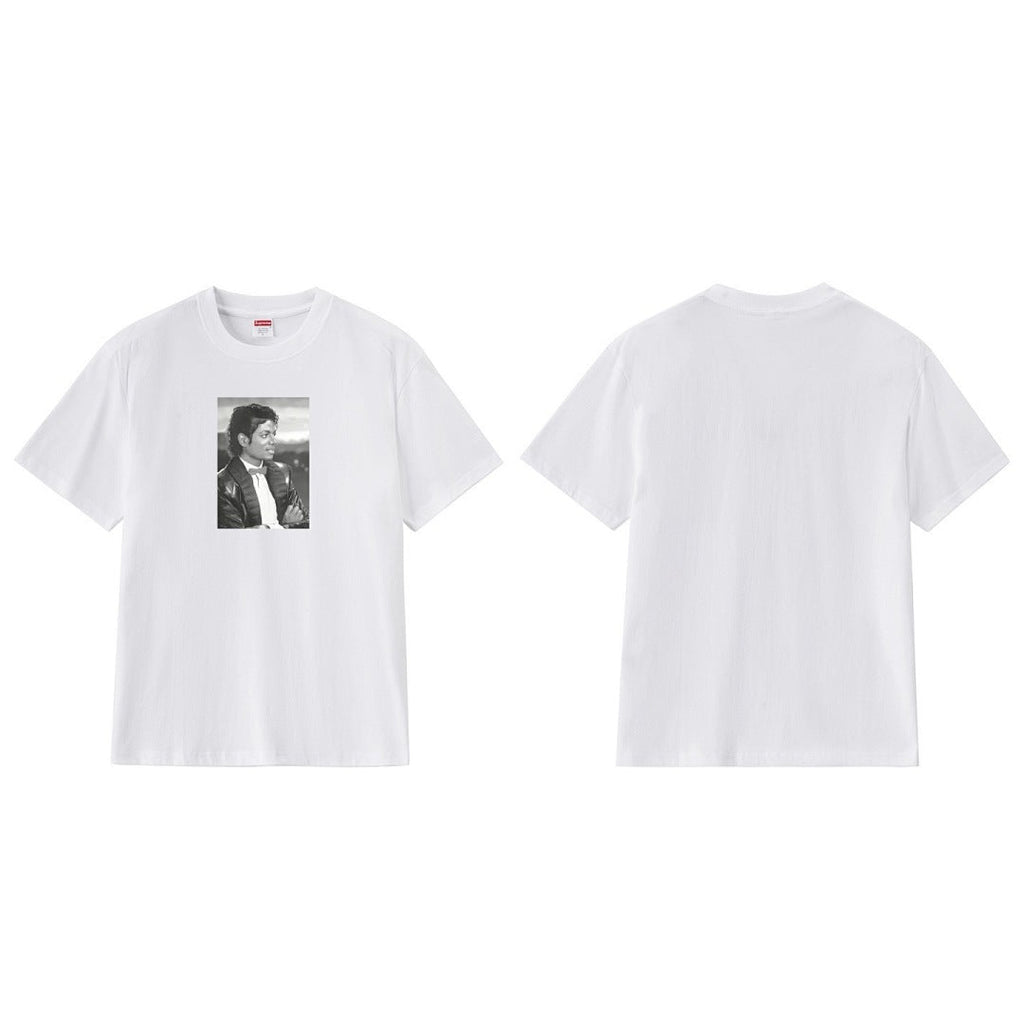 款号M185P40💰 SS17 Michael Jackson Tee迈克杰克逊图案印花短袖T恤宽松圆领t 宽松版型 采用260克精梳棉双纱 从面料到辅料全部三标齐全跟足ZP 进口松井公司浆料印花绝 - view 3